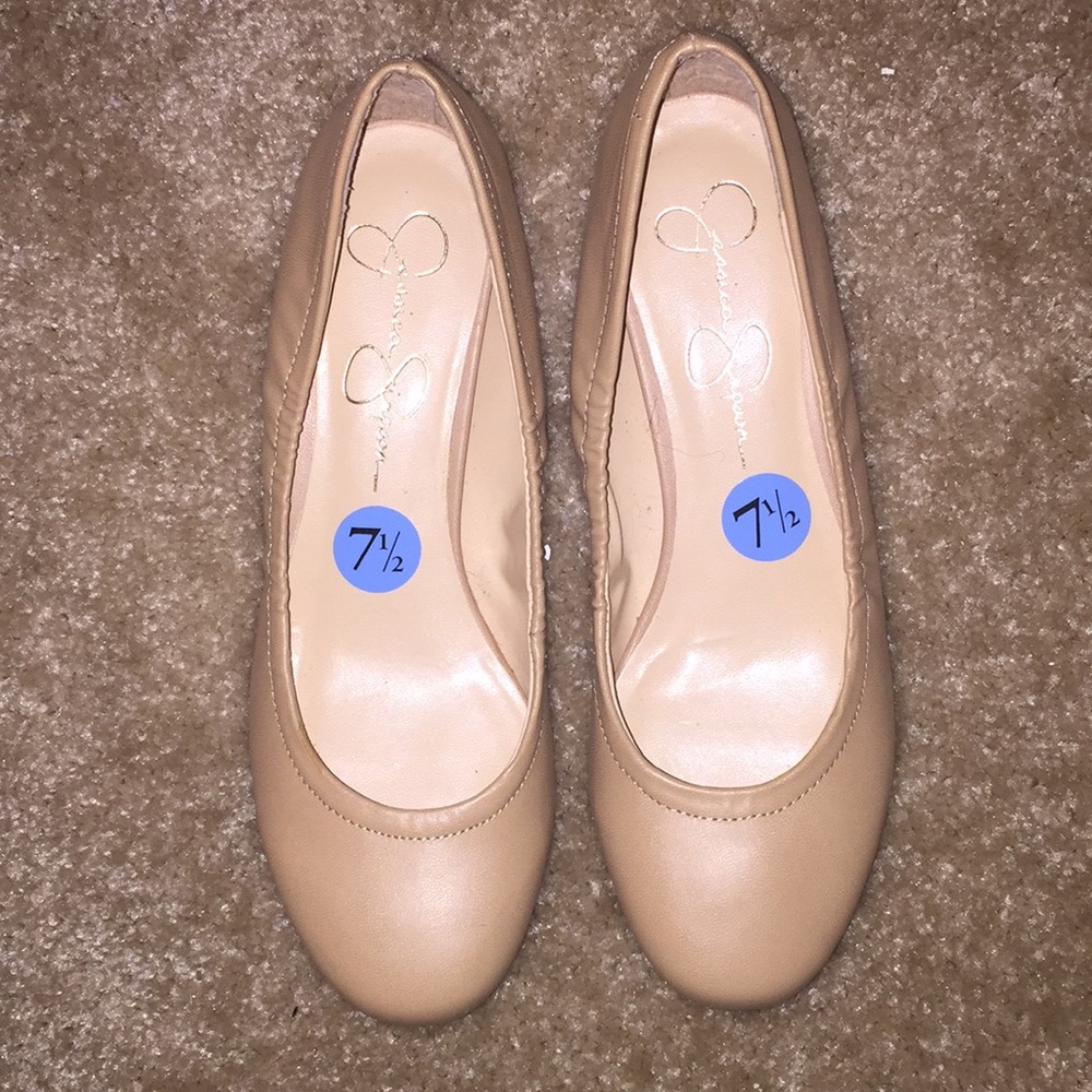 Jessica Simpson Tan Flats Sz 7 1/2